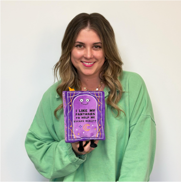 Book Plushie - I Like My Fantasies to Help Me Escape Reality, Gift for Book Lovers, Silly Plush Toy for Gifting