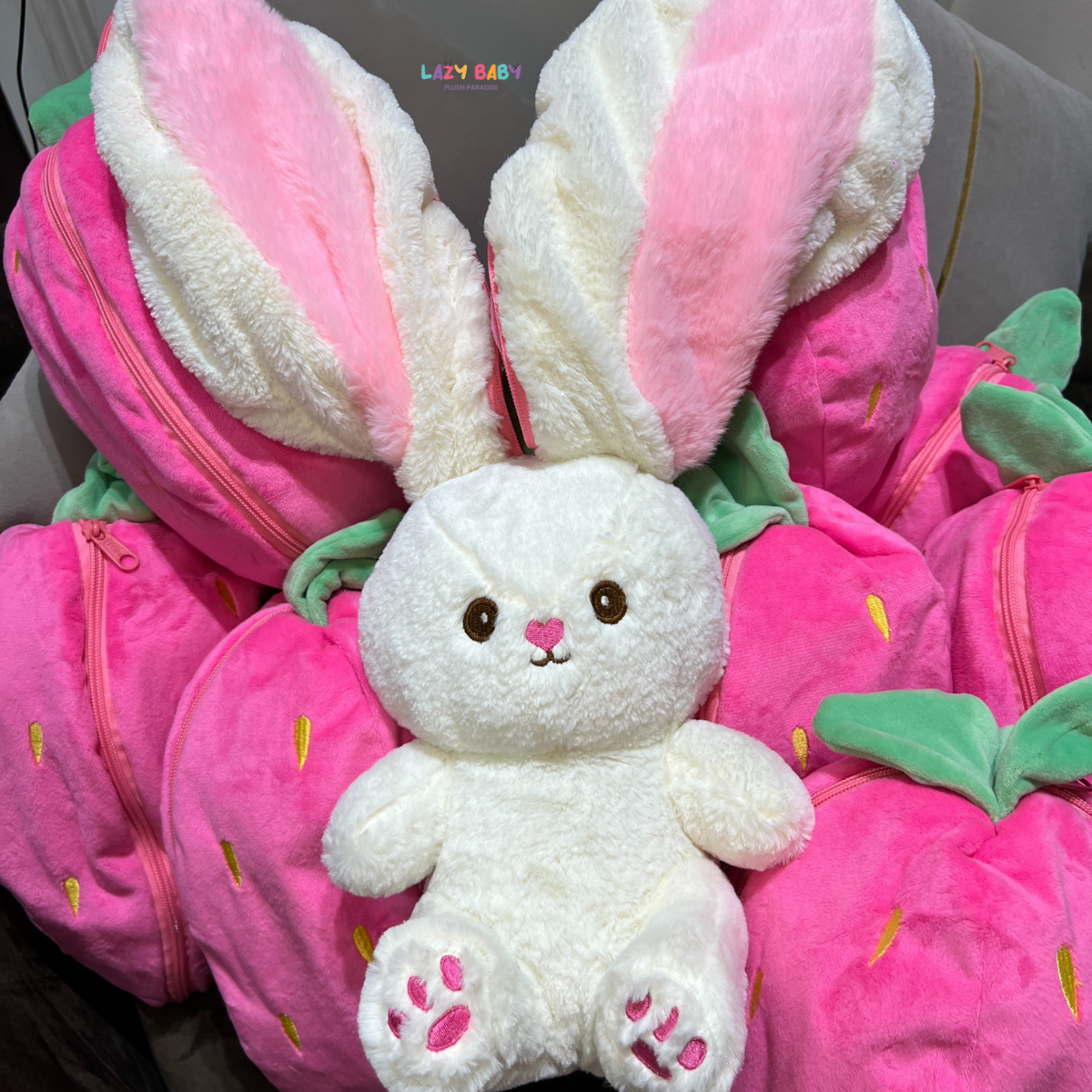Plush Toy Pillow Reversible Bunny Soft Toy For Kids