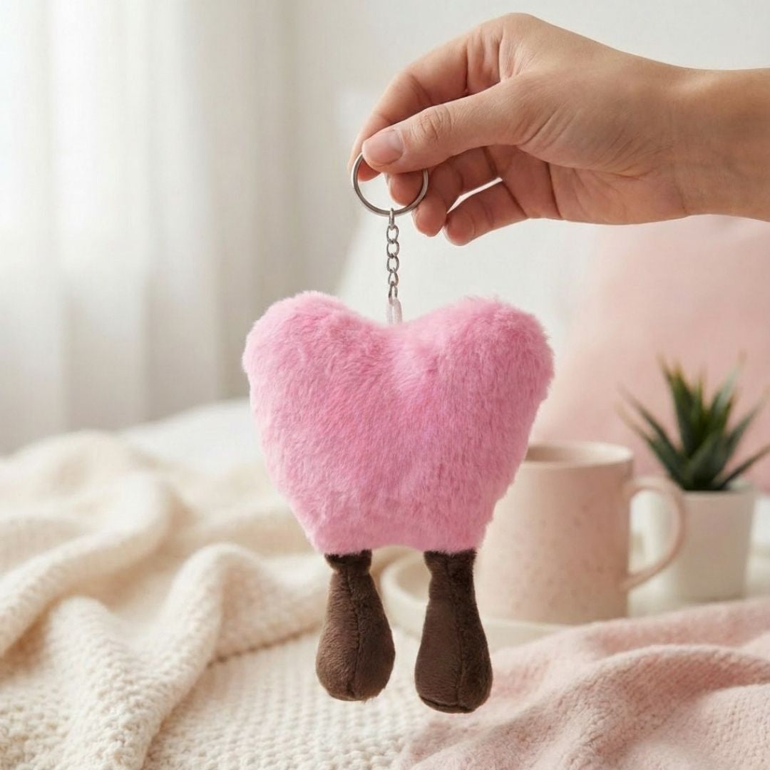 Smiley Heart Plush Bag Charm