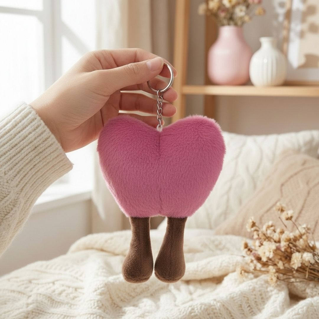 Smiley Heart Plush Bag Charm