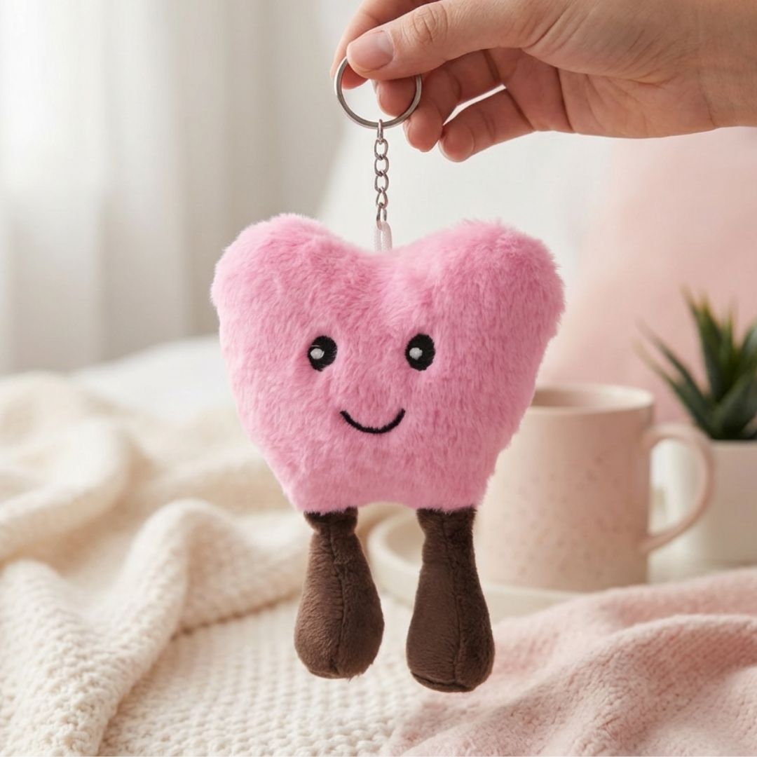 Smiley Heart Plush Bag Charm