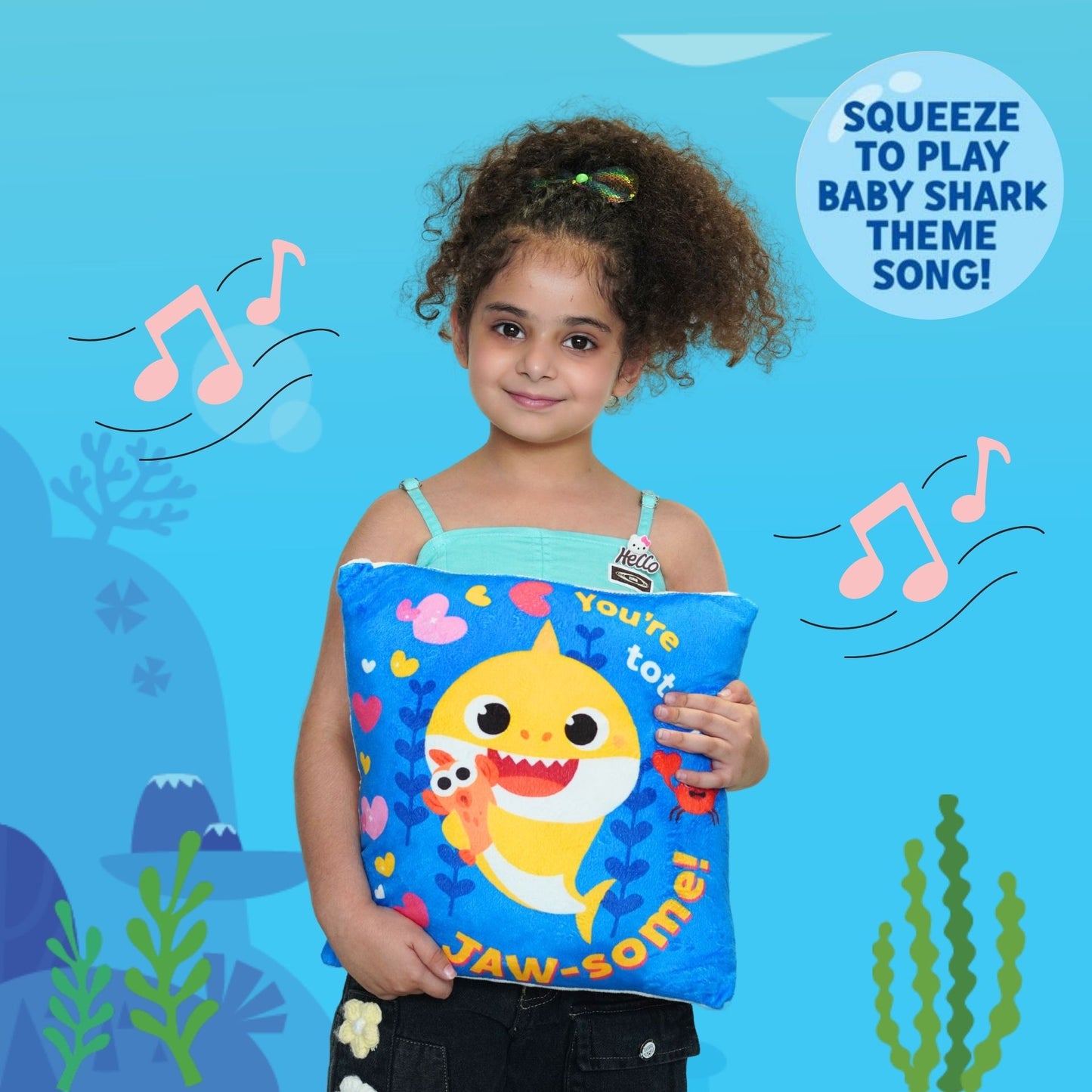Baby Shark Musical Cushion | Soft Singing Pillow for Kids